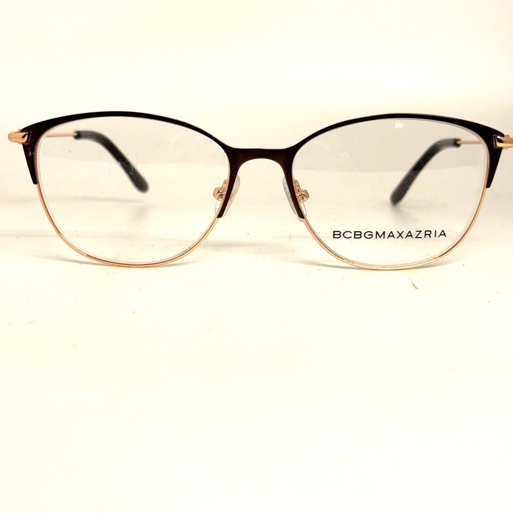 BCBGMAXAZRIA Eyeglasses Frames Freya Espresso Brown Rose Gold 52-15-13 H16762